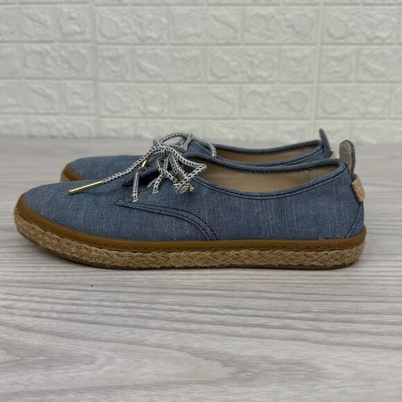 Cole Haan Cloudfeel Stitchlite Espadrille Shoes WMNS 5 Blue Lace Up Jute Wrapped - Picture 6 of 9